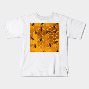 Honeycomb and Bee Pattern 14 Kids T-Shirt